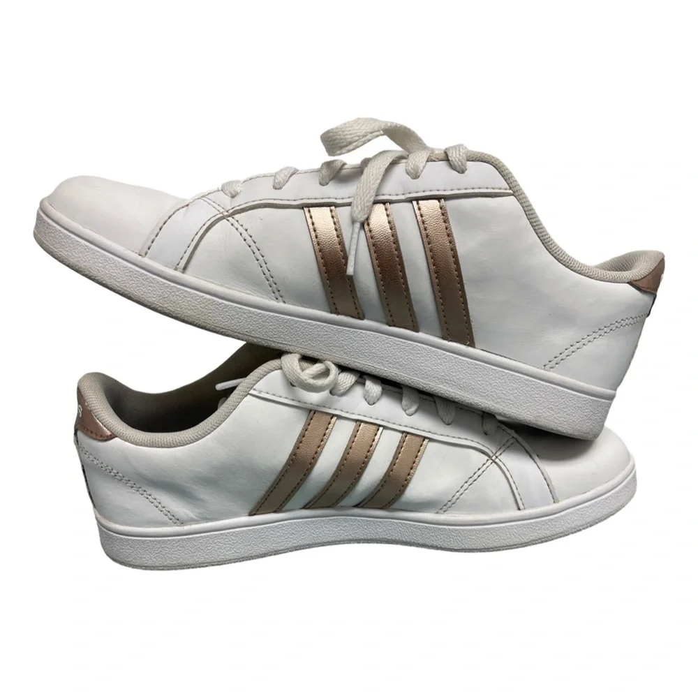 Adidas Neo Comfort Footbed Striped Sneakers Women’s 6 White - Picture 6 of 11